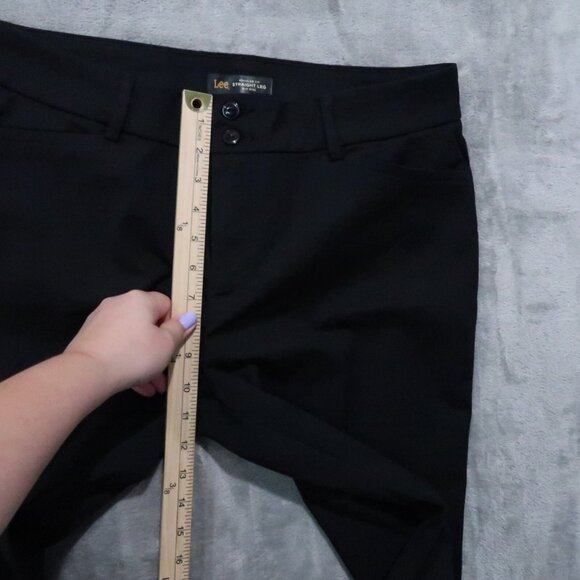 Lee Pants Women 14 Black Straight Secretly Shapes Trousers Business Casual - Picture 11 of 14